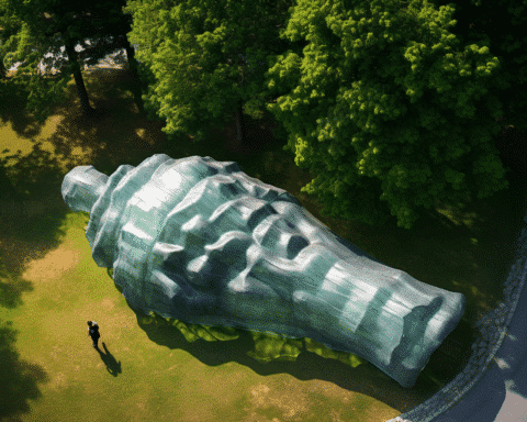 massive-mural-of-plastic-bottle-in-swiss-park,-an-artist's-statement-against-litter