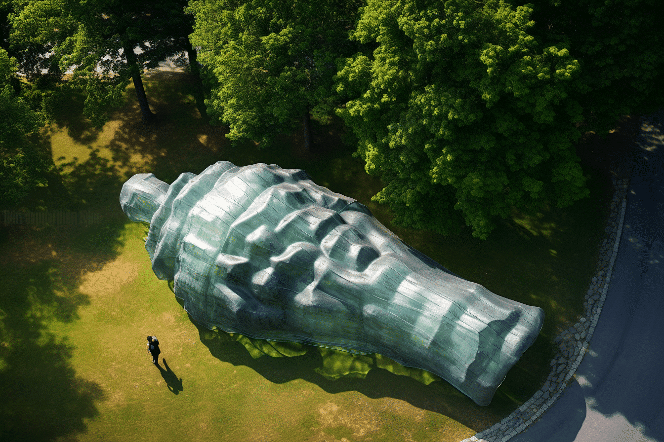 massive-mural-of-plastic-bottle-in-swiss-park,-an-artist's-statement-against-litter