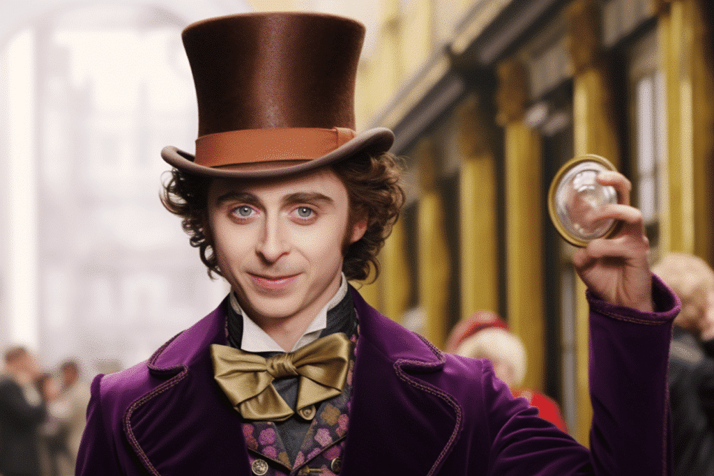 first-glimpse-of-timothee-chalamet-as-young-willy-wonka-unveiled-in-prequel's-trailer