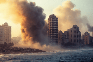 Israeli-Strikes-Target-Tyre,-Escalating-Tensions-in-Lebanon